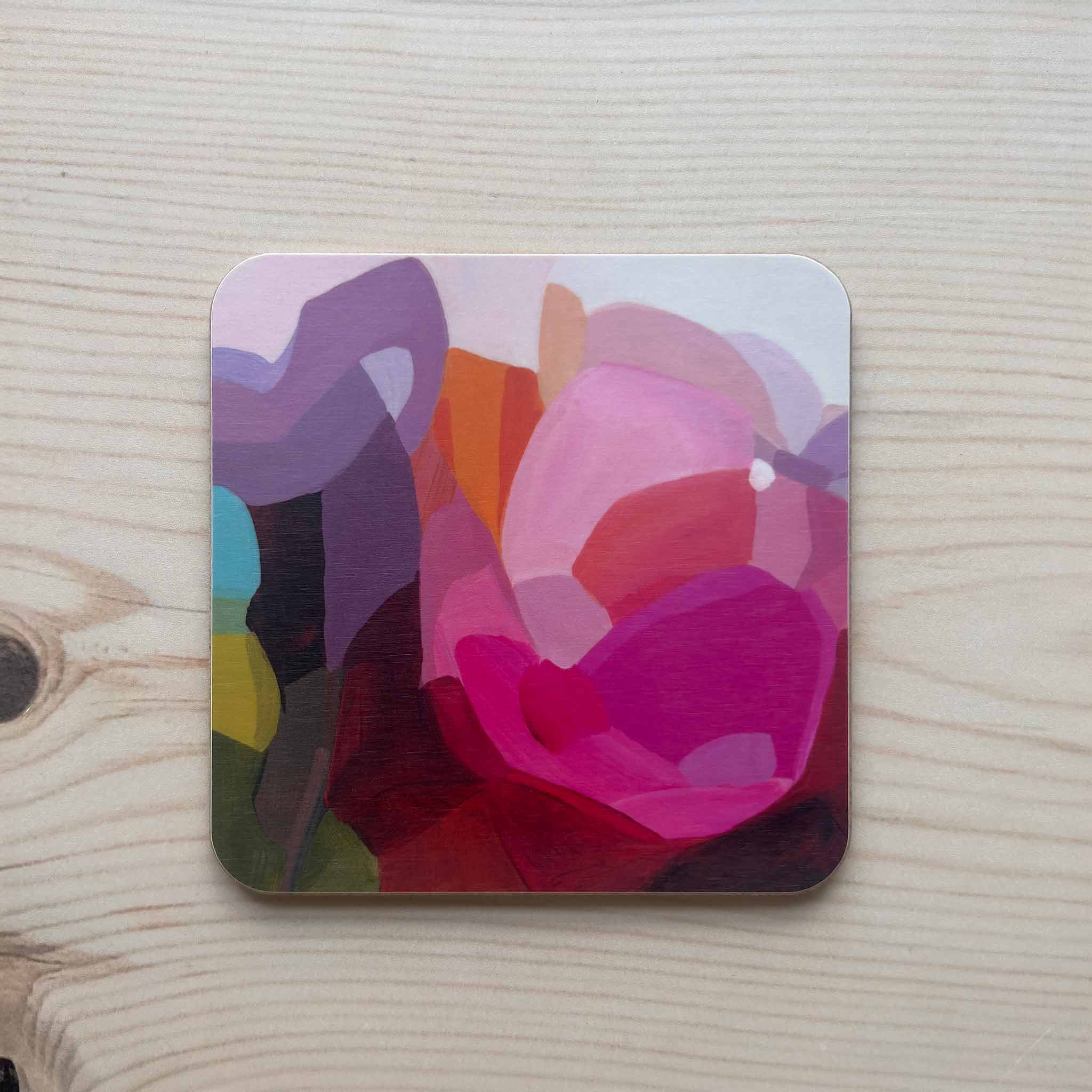 Susannah Bleasby Art - Wholesale Coasters - Coasters Set of 4 | Pink, Yellow & Orange Abstract | Brights4