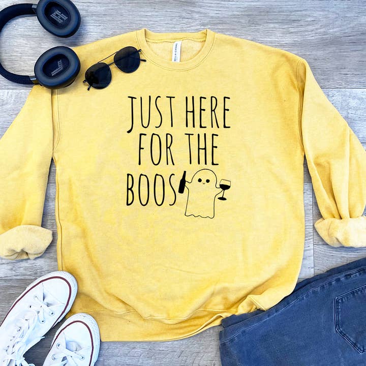 Moonlight Makers - Wholesale Graphic Sweatshirt - Unisex - Here For The Boos - Unisex Sweatshirt - Halloween, Funny5