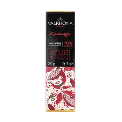 Valrhona Chocolate Mini Bar - GUANAJA 70% - 50 / 0.7 OZ for wholesale by Crown Pacific Fine Foods