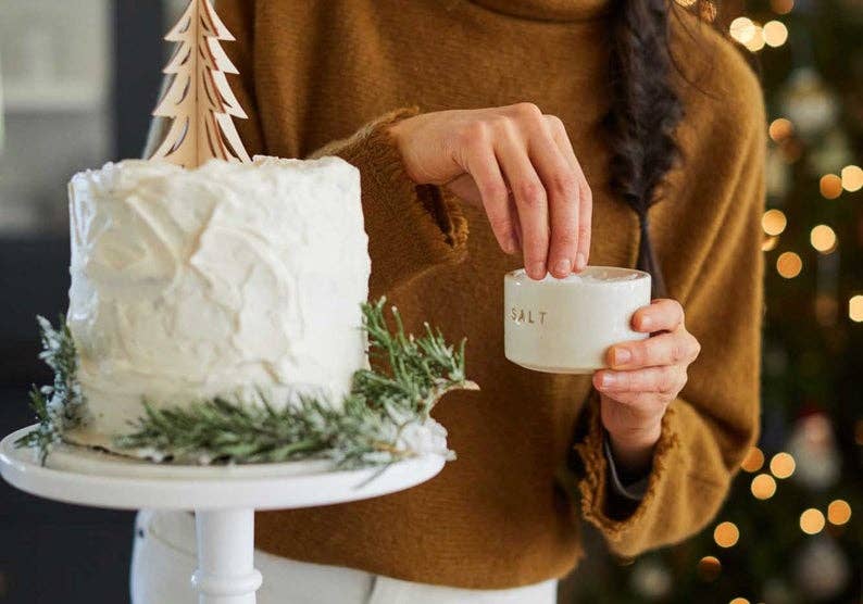 Stuck in the Mud Pottery - Vente Moulins à sel - Cave à sel en céramique blanche avec couvercle4