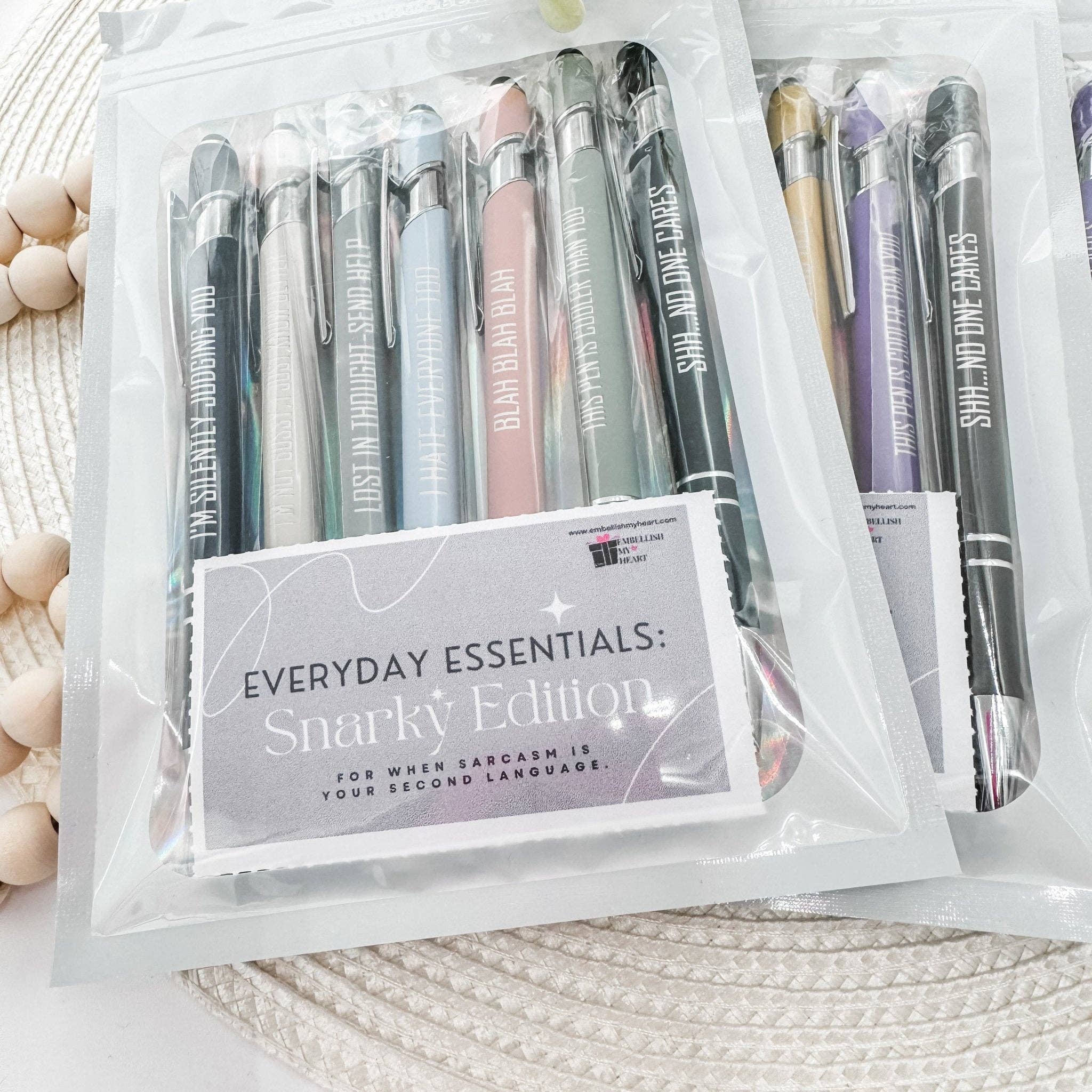 Embellish My Heart - Wholesale Pen - Everyday Essentials: Snarky Engraved Pen Set (Stylus Pens, Set of 7)8