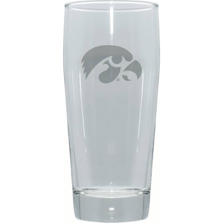 The Memory Company - Wholesale Beer Glass/Mug - 16oz Pub Pilsner w/Etched Logo, Iowa Hawkeyes