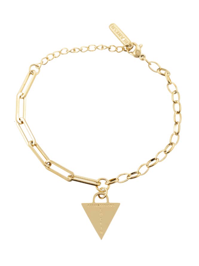 Affirmations Padlock Chunky Bracelet Gold for wholesale by Blanksn Jewellery