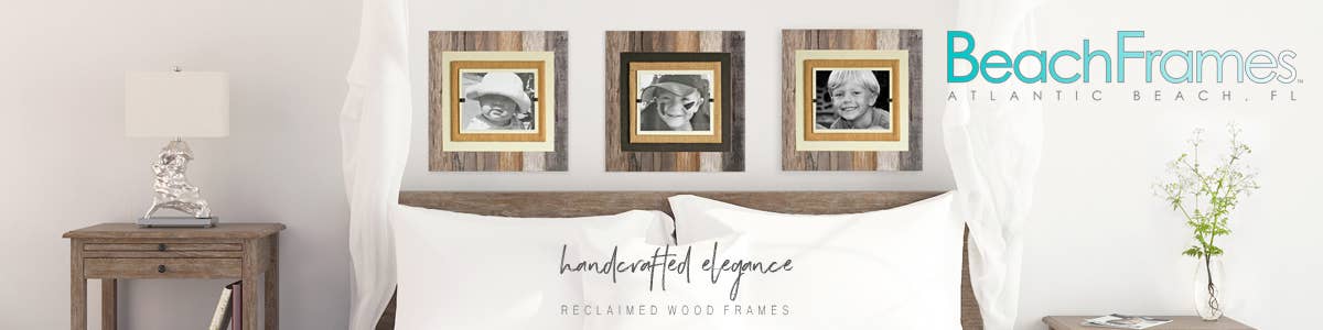 Beach Frames LLC - Venta al por mayor Marcos de fotos - Marco A1 moderno estilo granja con tableros color crema y arpillera3