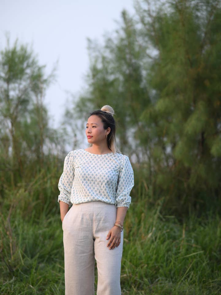 The Flora Top in Flora Blush for wholesale by Swahlee