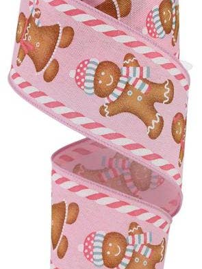 2.5"X10YD GINGERBREAD BOY/GIRL/CANDY/RYL PINK/ICE BLUE/BRWN (AE) for wholesale by Waterman's Loft Inc.