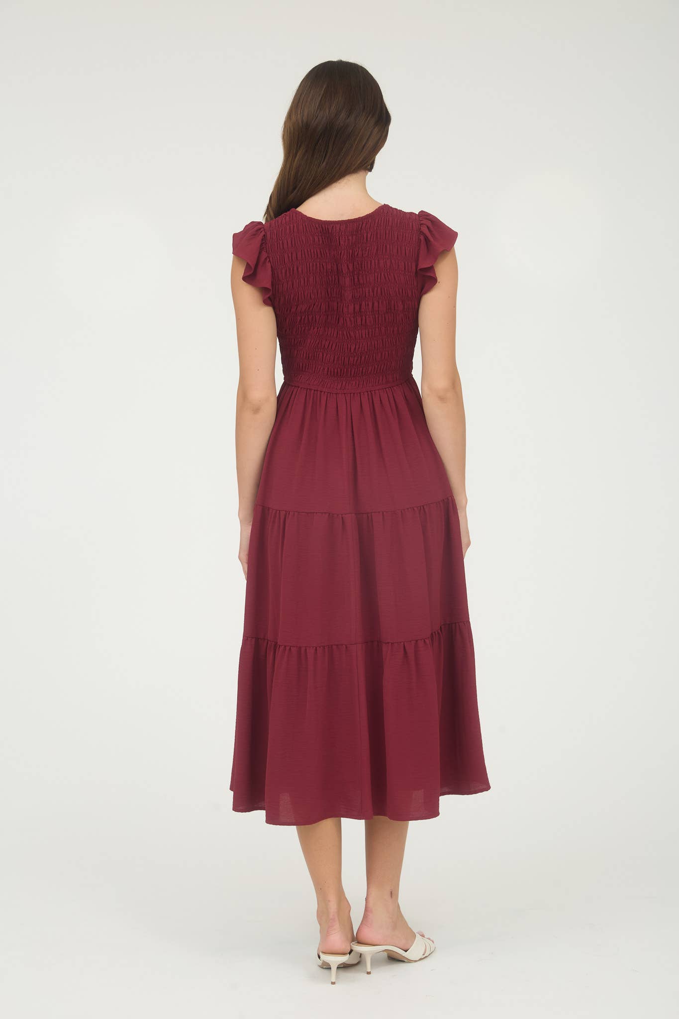 MINE - Wholesale Dress - Women's - FLUTTER SLEEVE MAXI DRESS32