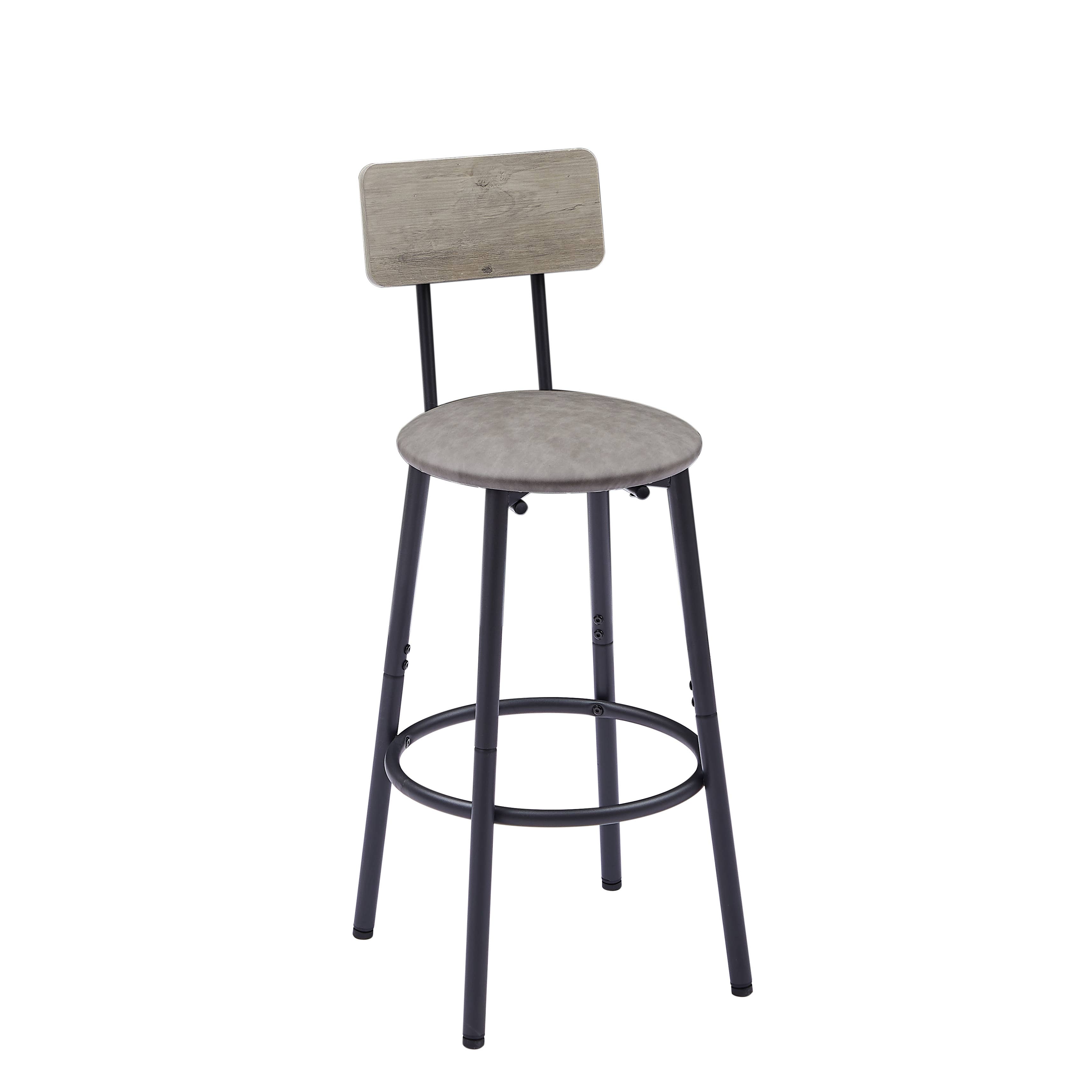 39F Inc. - Vente Tabouret - Tabouret de bar rond avec étagère, tabouret rembourré7