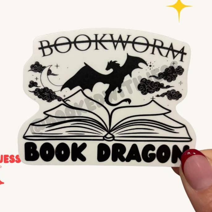 Book Dragon Sticker for wholesale by Booked with Jess