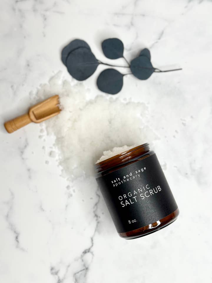 I AM Powerful Organic Dead Sea Salt Scrub for wholesale by Salt & Sage Apothecary
