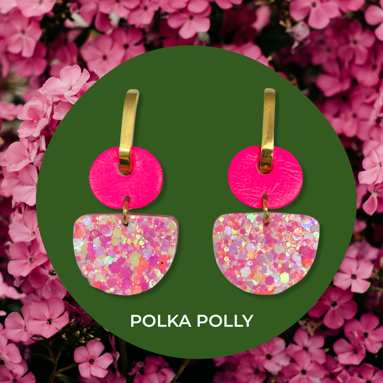 Polka Polly - Wholesale Dangle earrings - Party Pink Dainty Hoops0