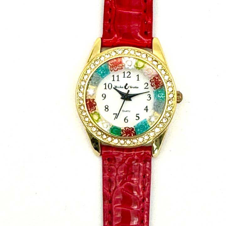 Alice Sturzinger LLC - Wholesale Wrist Watch - Women's - Millefiori Murano Sparkle Watch - Assorted Colors