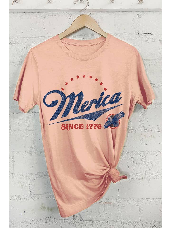 Rustee Clothing - Wholesale Screen Printed T-Shirt - Women's - MERICA SINCE 1776 EAGLE GRAPHIC TSHIRTS7