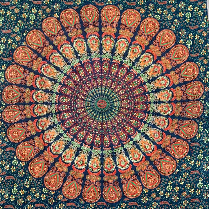 Lungta Imports - Venta al por mayor Tapices/telas - Tapiz de mandala de loto para decoración para colgar en la pared 80 «X50" Verde