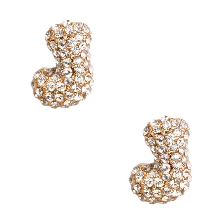 J Initial Rhinestone Studs for wholesale by PinktownUSA