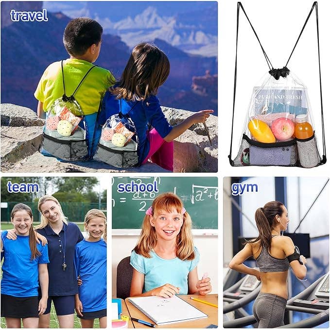 Crover - Wholesale Drawstring Bag - Unisex - Clear Drawstring Backpack Bag 4