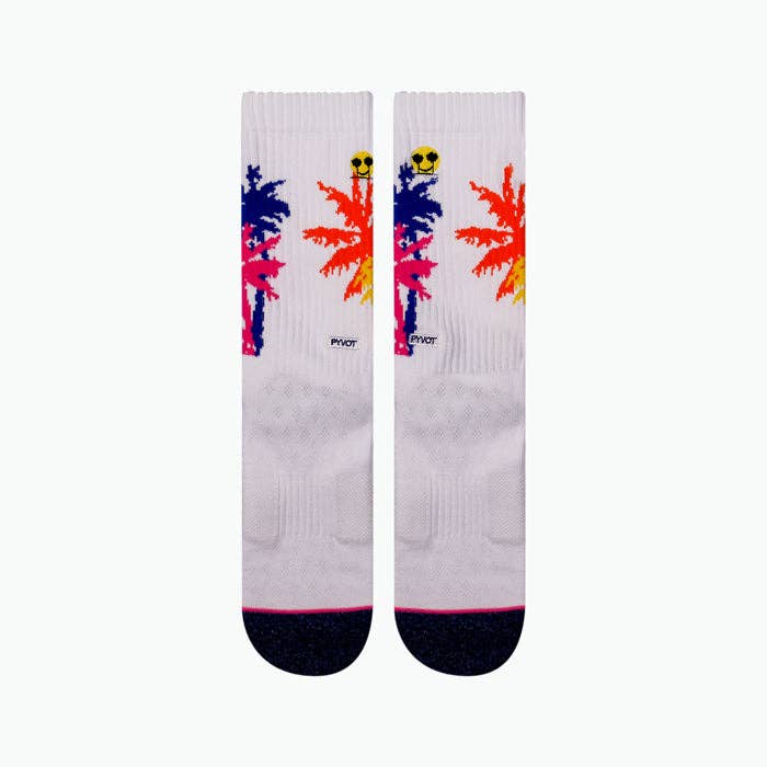 White Re:Lax Sunset Palms Socks for wholesale on Faire1