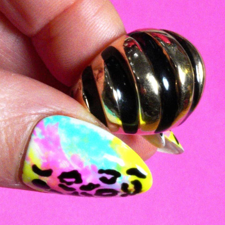 Vintage black and gold croissant Ring 2 for wholesale by nostalgique NYC