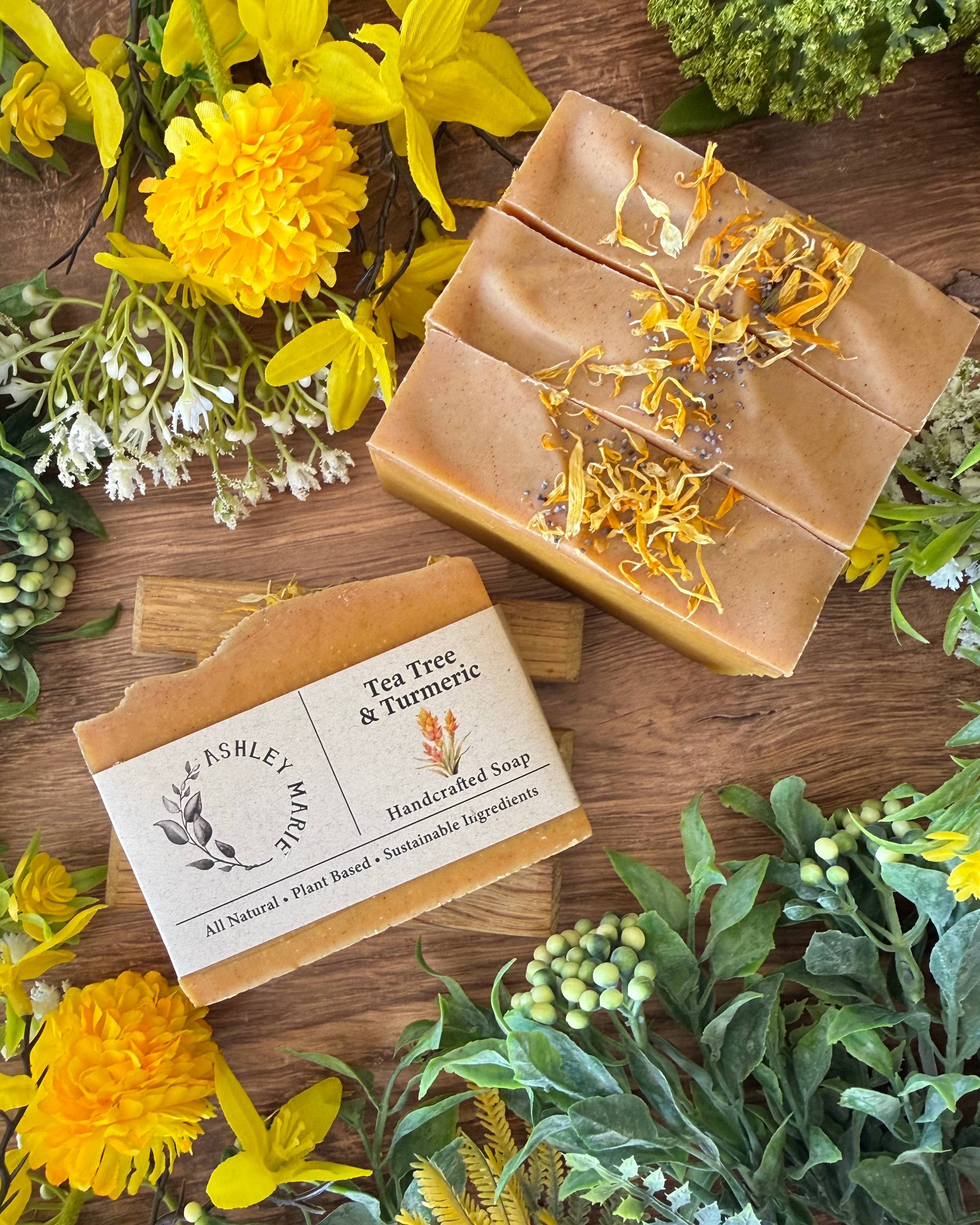 Ashley Marie Soap - Wholesale Bar Soap - Tea Tree + Turmeric Handmade Soap Bar | Natural Soap2