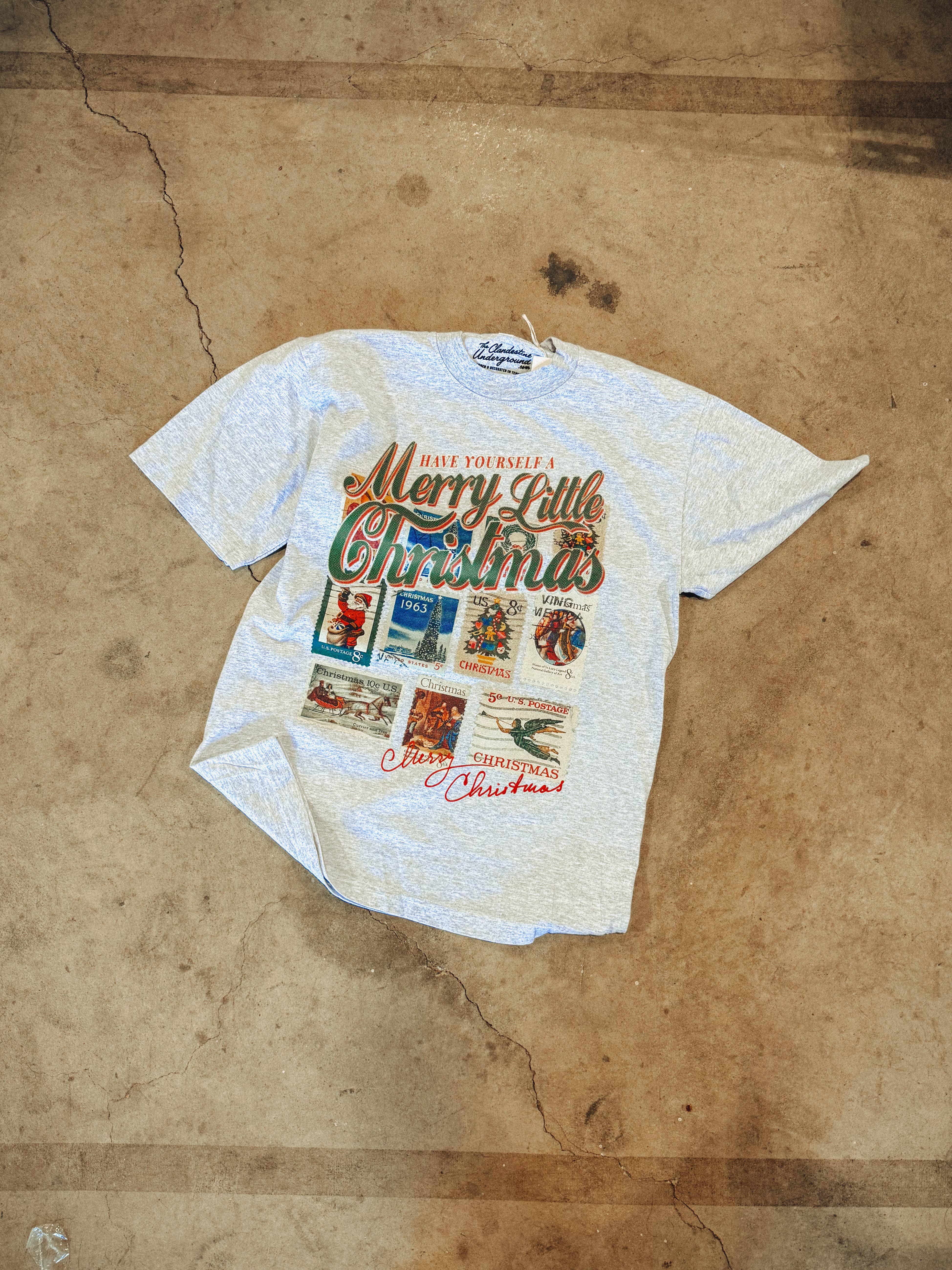 The Clandestine Underground - Venta al por mayor Camiseta estampada - Unisex - Camiseta de Algodón Boxy Stamps, Feliz Navidad6