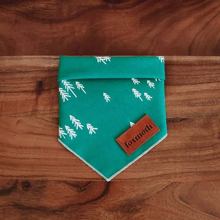 FoxMoth - Wholesale Pet Bandana - Dog - Evergreen Pines | Snap-On Dog Bandana | Organic Cotton0