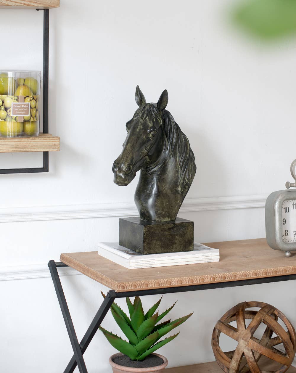 A&B Home Group Inc. – Großhandel Tischdeko – 13x6x16" Bronze Polyresin Pferdekopf-Büste2