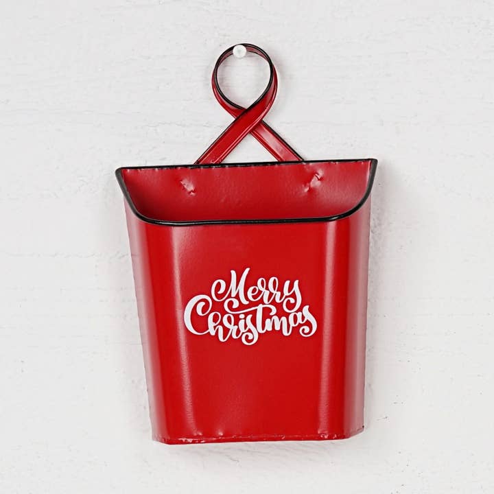 M32620-Vintage Red metal mailbox basket w. text (9.5in) for wholesale by Impressive Enterprises, Inc.