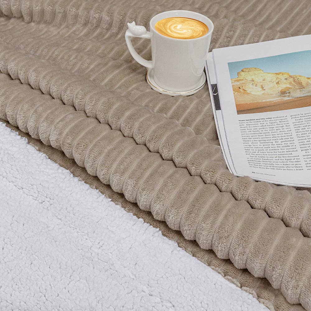 Pavilia - Vente Plaids - Plaid Sherpa côtelé60