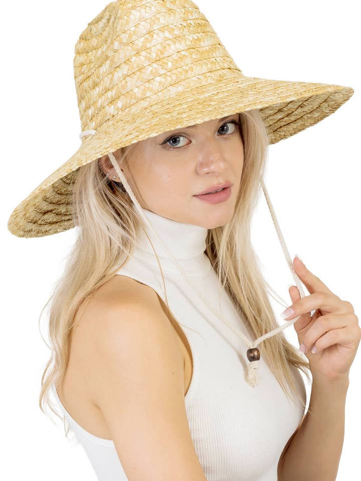 Cattleman Crown Dome Wheat Straw Lifeguard Hat for wholesale by Cap Zone