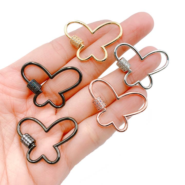 Gold Filled Butterfly Carabiner Screw Clasp, CL328 for wholesale by Beads Creation