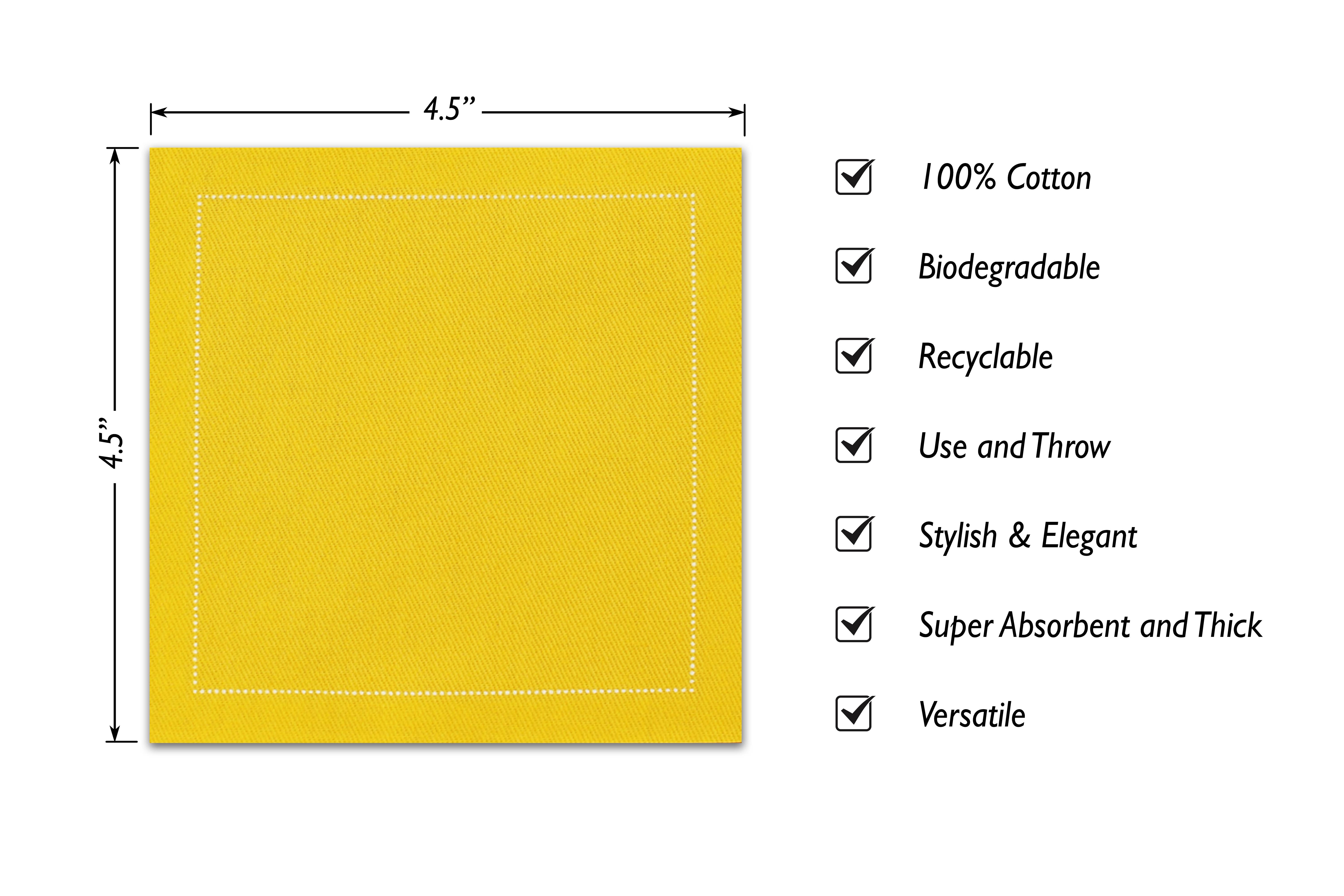 Noble Napkins - Wholesale Disposable Napkin - Luxury Cotton Cocktail Napkins, 4.5" x 4.5", 50 per pack2