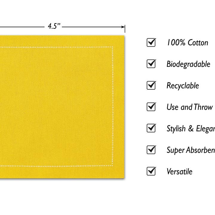 Noble Napkins - Wholesale Disposable Napkin - Luxury Cotton Cocktail Napkins, 4.5" x 4.5", 50 per pack2