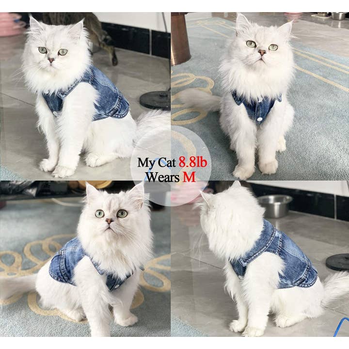 Furr-Baby Gifts - Wholesale Pet Sweater - Dog - Pet Dog Cat Blue Denim Jeans Jacket Coat Vest6