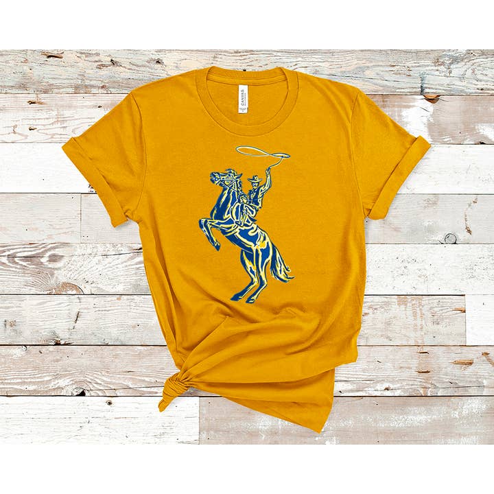 Pink House On River Road - Wholesale Screen Printed T-Shirt - Kids - Layered Cowboy Graphic Tee (McNeese State University) YOUTH