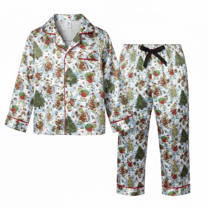 Angeline Kids - Wholesale Sleepwear set β Kids - Personalized Kid Satin Pajamas Set Custom Kid Christmas PJ6