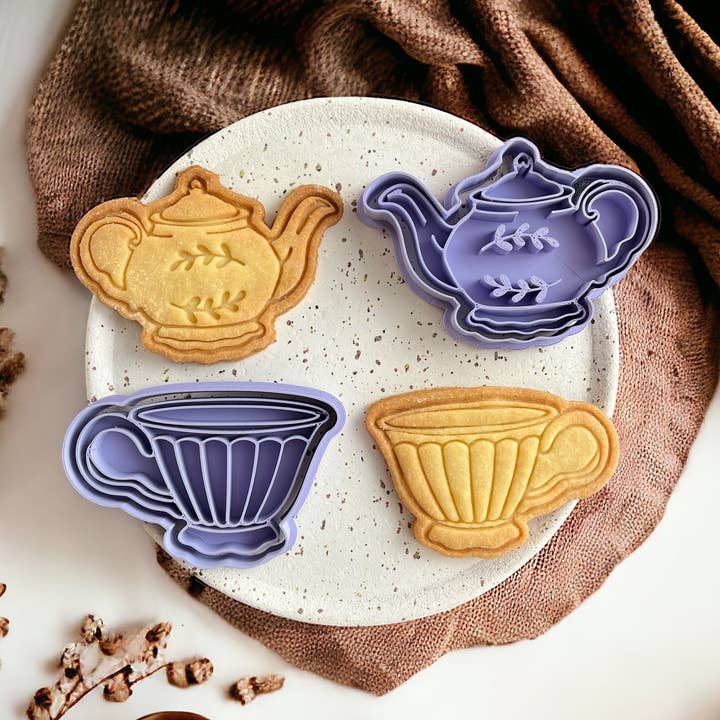 Lot Théière + Tasse vintage - emporte-pièces pour la vente par Uniberry 3D