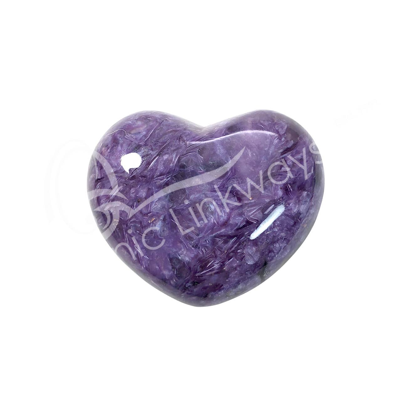 Oceanic Linkways Inc - Wholesale Spiritual Stone/Crystal - (GRAM)HEART - CHAROITE 1.25"0
