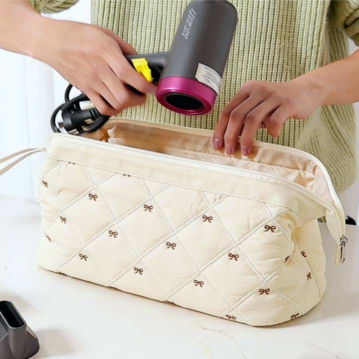 Print Quilted Hair Dryer Storage Bag Curling Iron Pouch for wholesale by MKS America