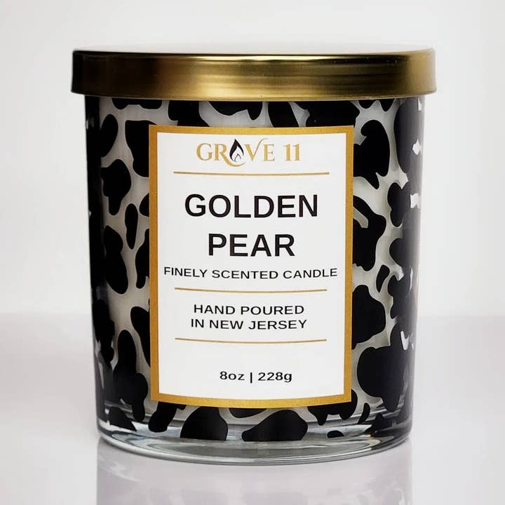 Golden Pear Coconut Soy Wooden Wick Candle for wholesale by Grove 11 Candles & Home Fragrances