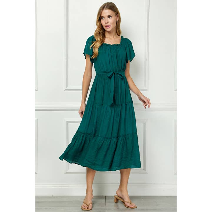 MAXI COURT À VOLANTS ÉTAGÉS AVEC DOUBLURE pour la vente par Winslow Collection