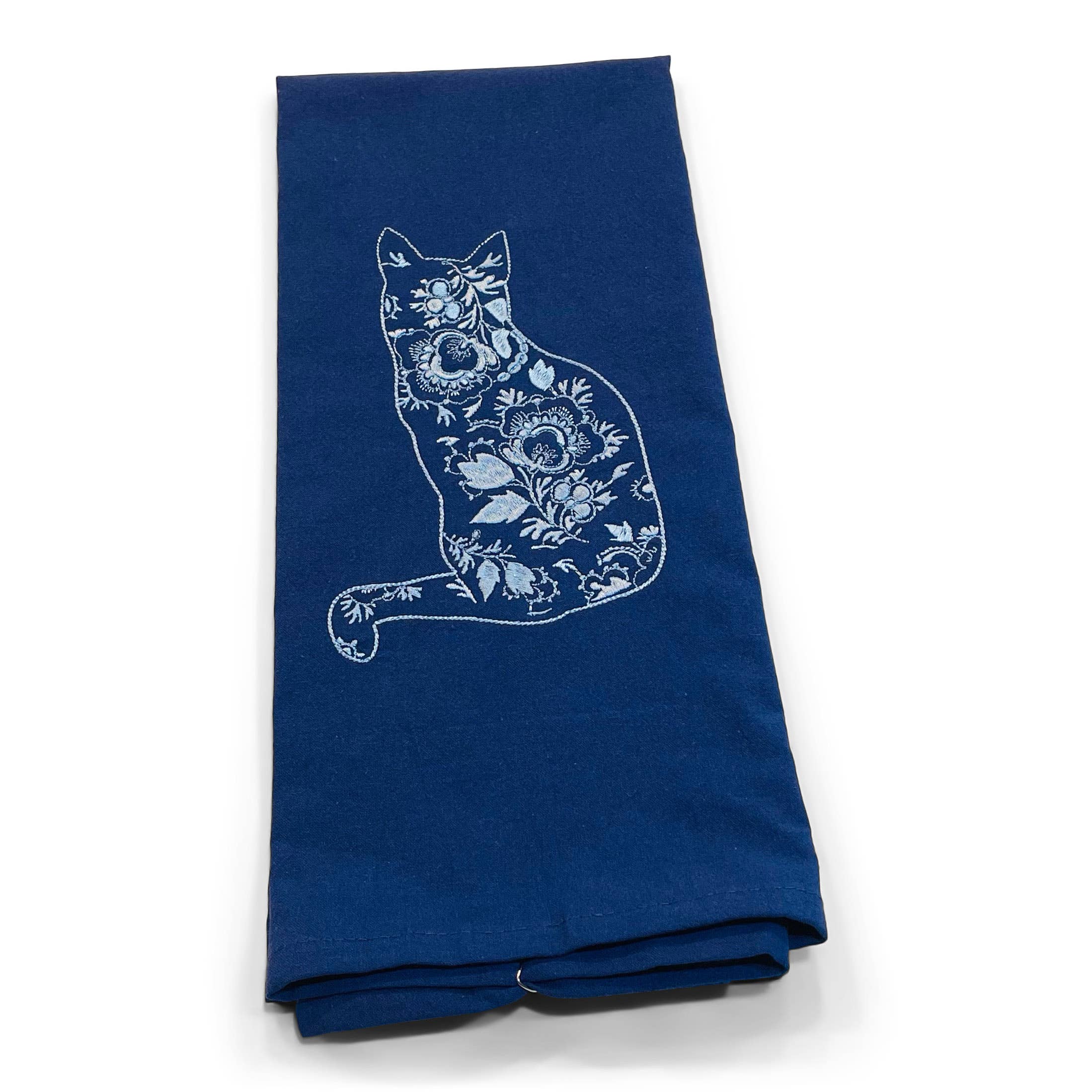 Vibrantly Blue - Wholesale Tea Towel - Towel - Chinoiserie Cat0