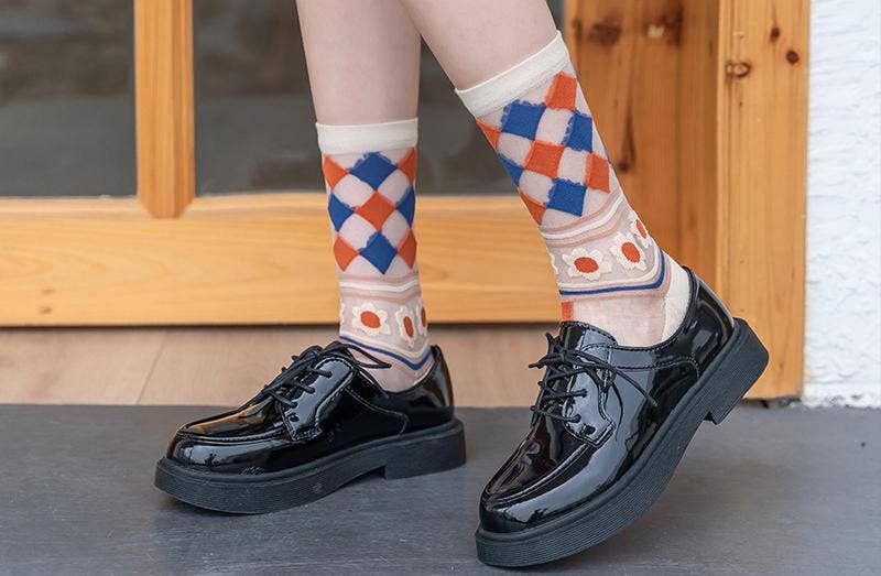 Tourtiwi - Wholesale Socks - Women's - Lace mesh breathable thin glass silk socks crystal socks6