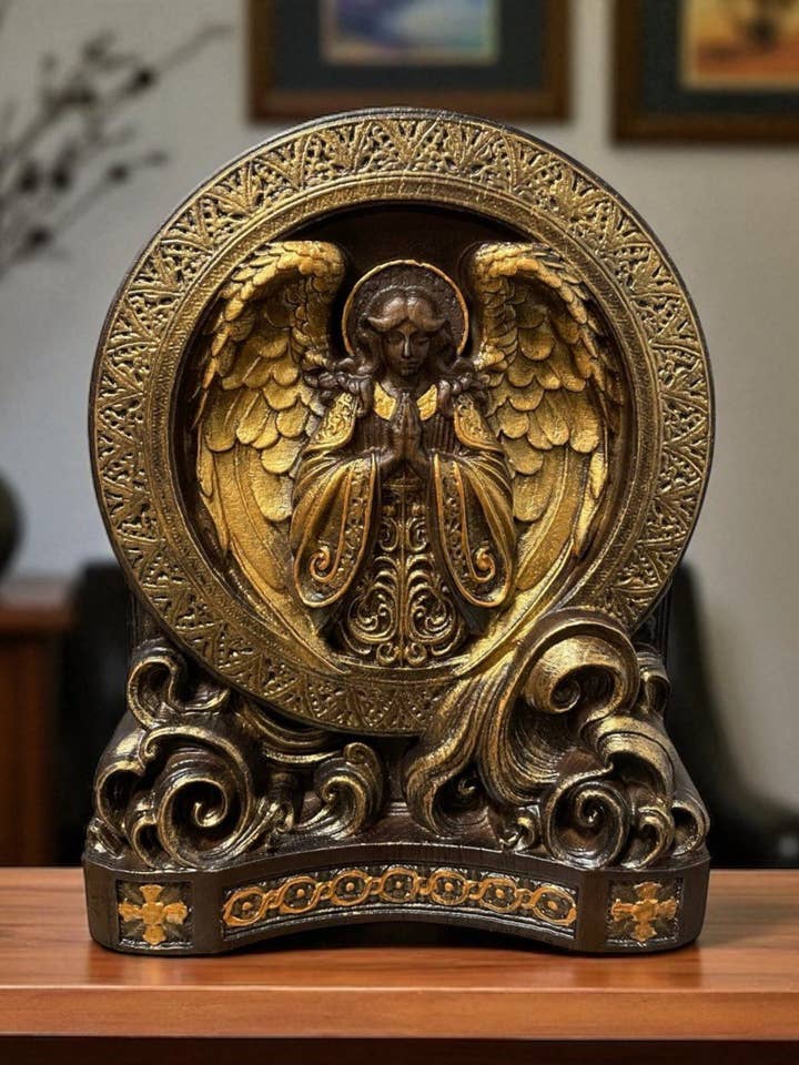 Guardian Angel Wood Figurine for wholesale by KozakWorkshop