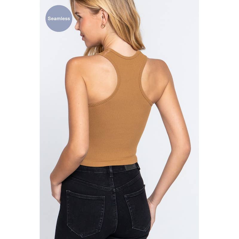 MintChoco – Großhandel Strickoberteil – Damen – NAHTLOSES CROP-TOP MIT UNTERSTREICHUNGSDETAIL8