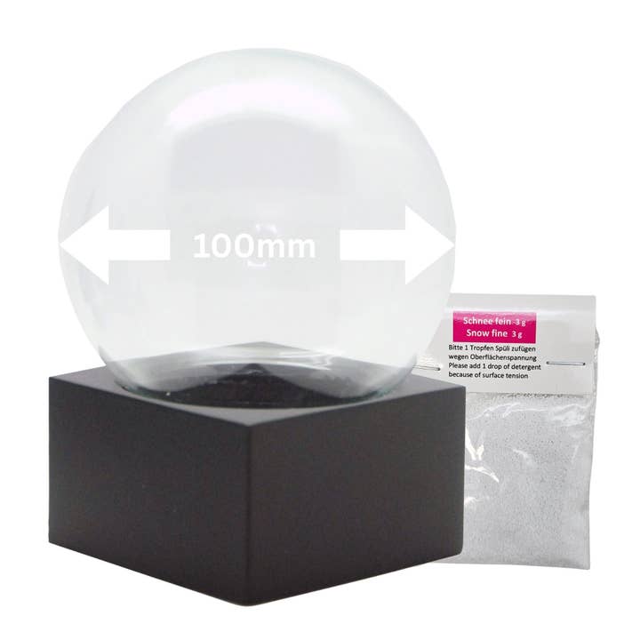 100mm Craft Set Polyresin Base Black Square for wholesale by Schneekugelhaus