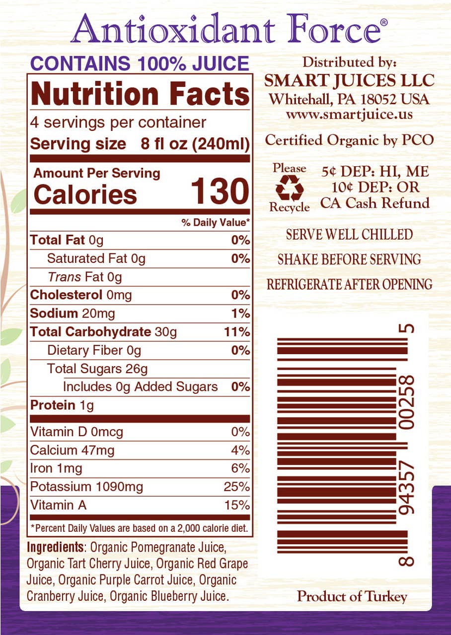 Wholesale Organic Antioxidant Force Juice Blend for your store Faire