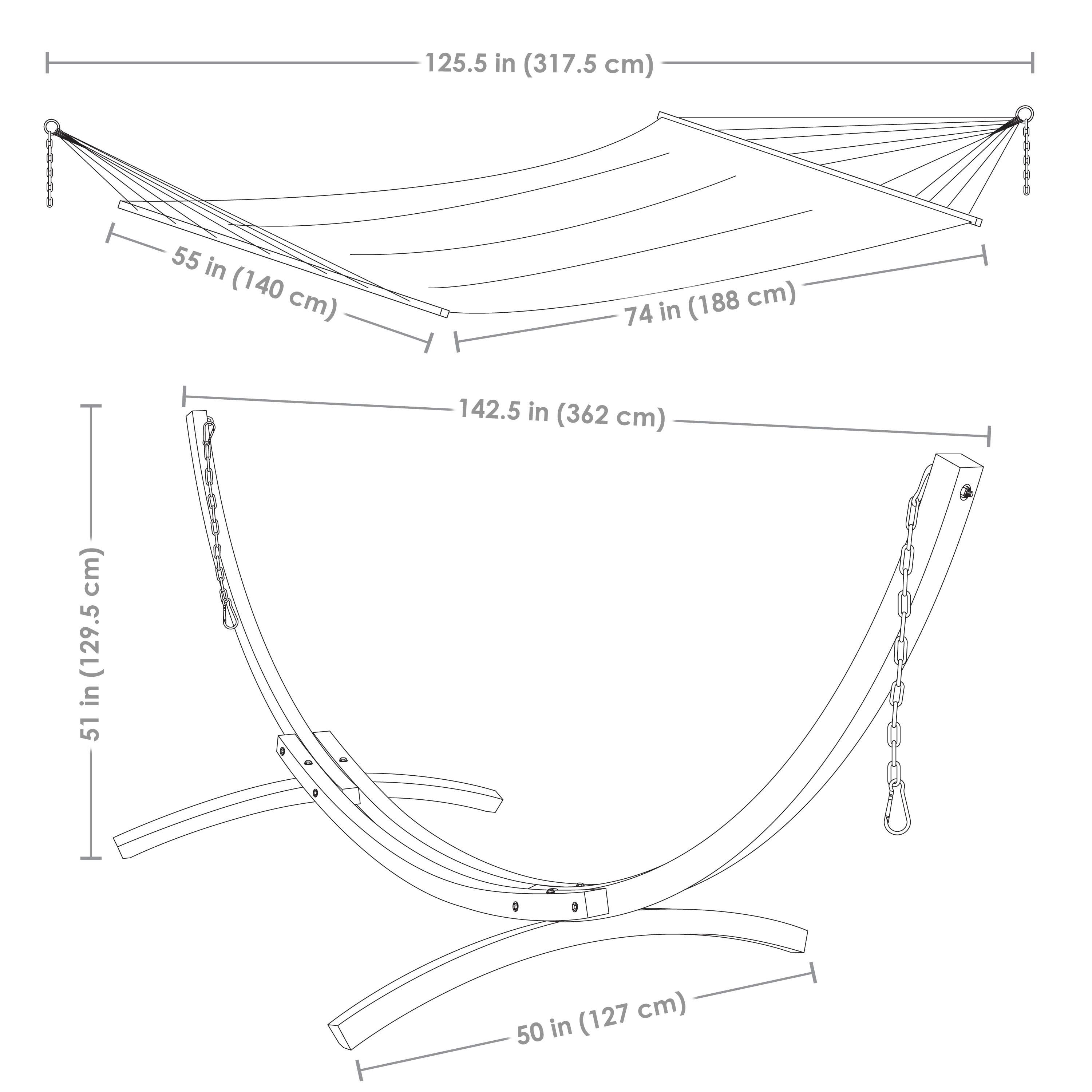 Sunnydaze Decor - Wholesale Hammock - 2-Person Hammock with Curved Wooden Stand - Blue/Green3