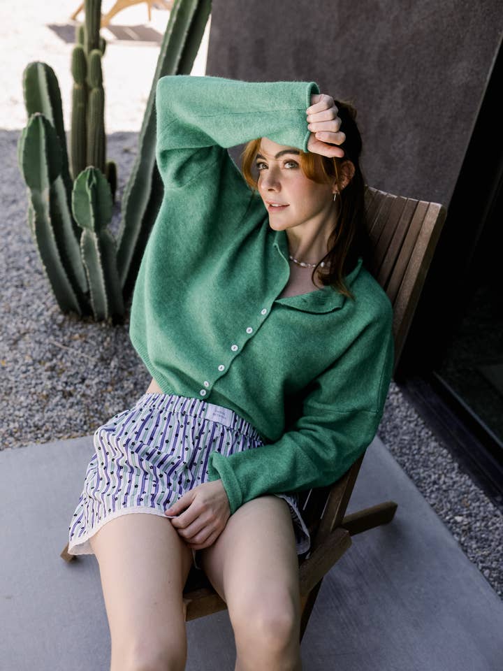 Kelly Green Piper Cardigan for wholesale on Faire