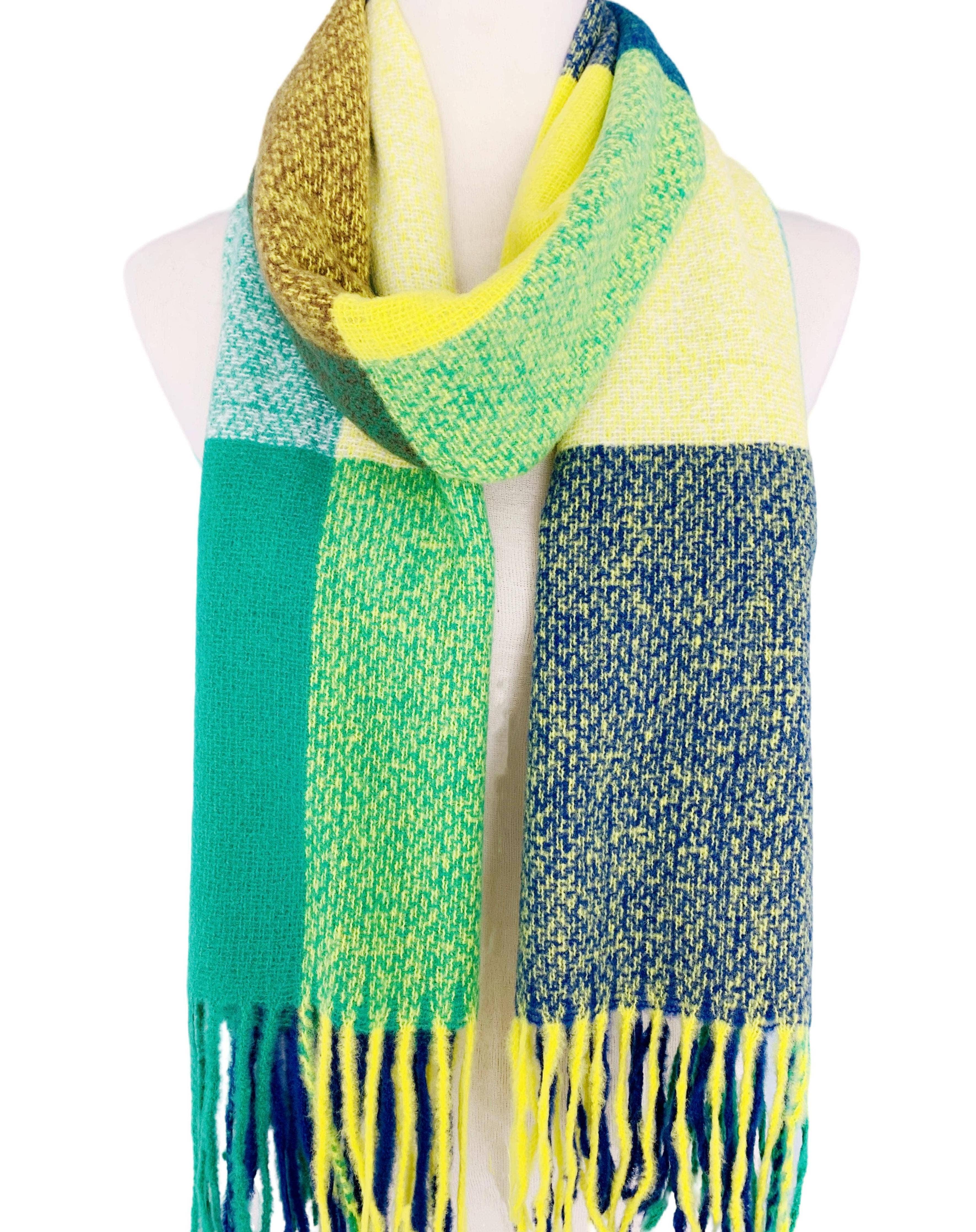 JC Sunny Fashion - Wholesale Scarf - Women's - JC023303 9 Colors--Softer Than Cashmere Colorblock Blanket Scarf0