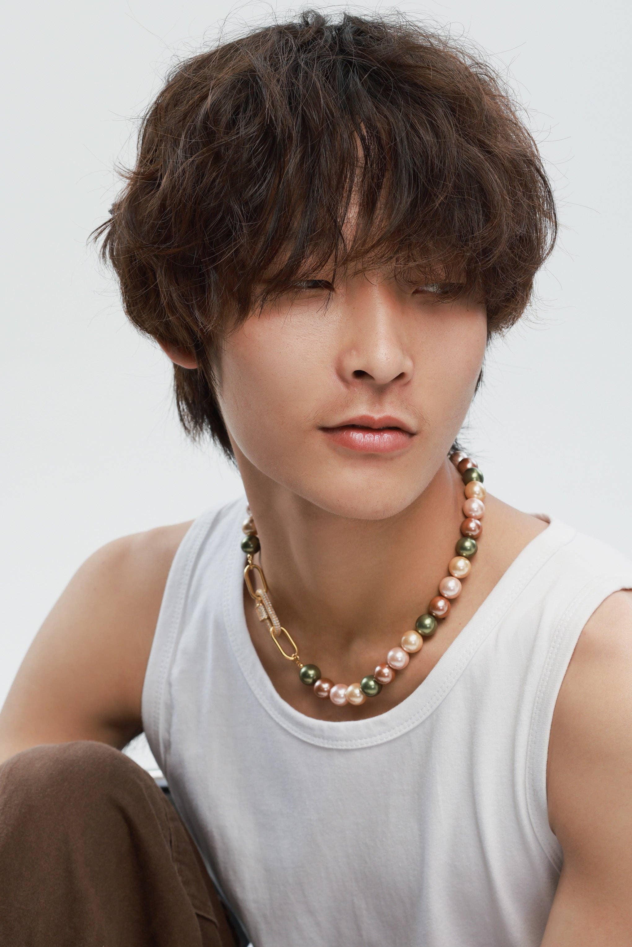 Classicharms – Colar com missangas/pérolas por atacado – Colar de Pérola Dourado com Cadeado Mosquetão Incrustado Gem-Incrustado7